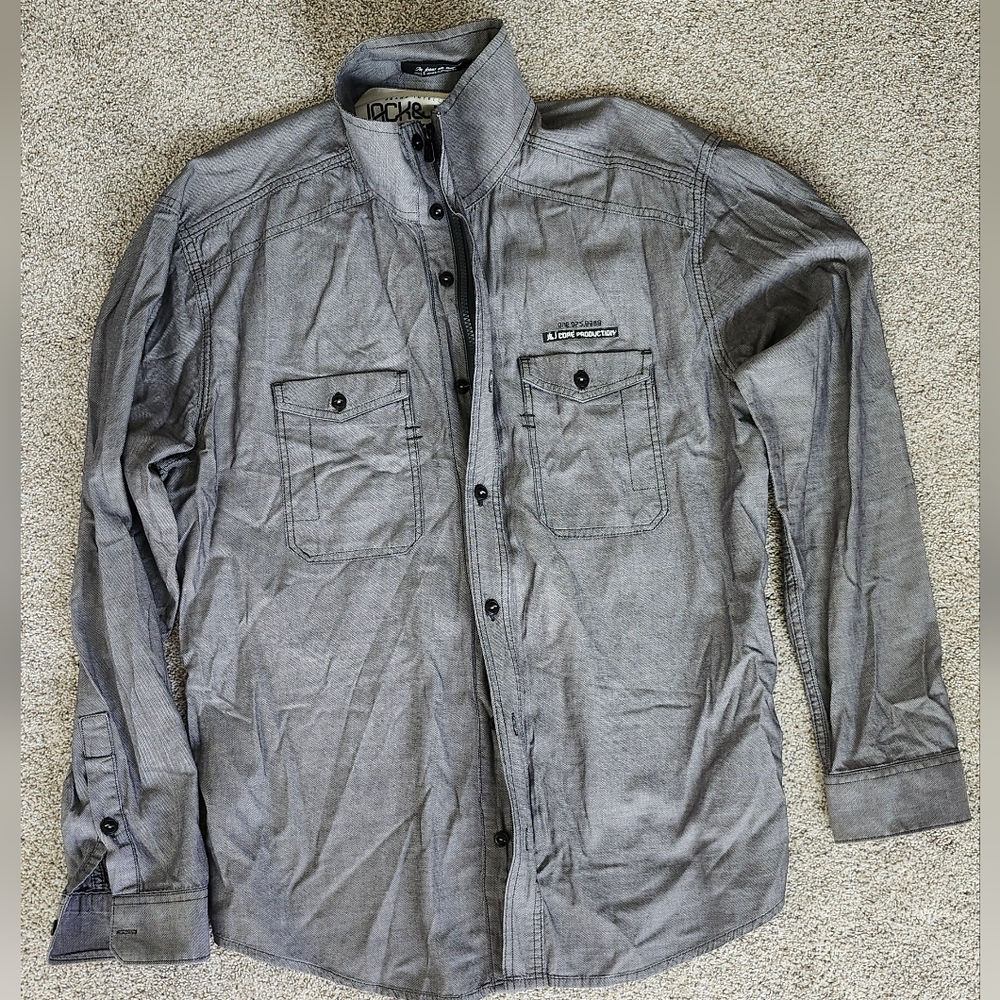 Jack and Jones Gray Lightweight Utility Shirt Jacket